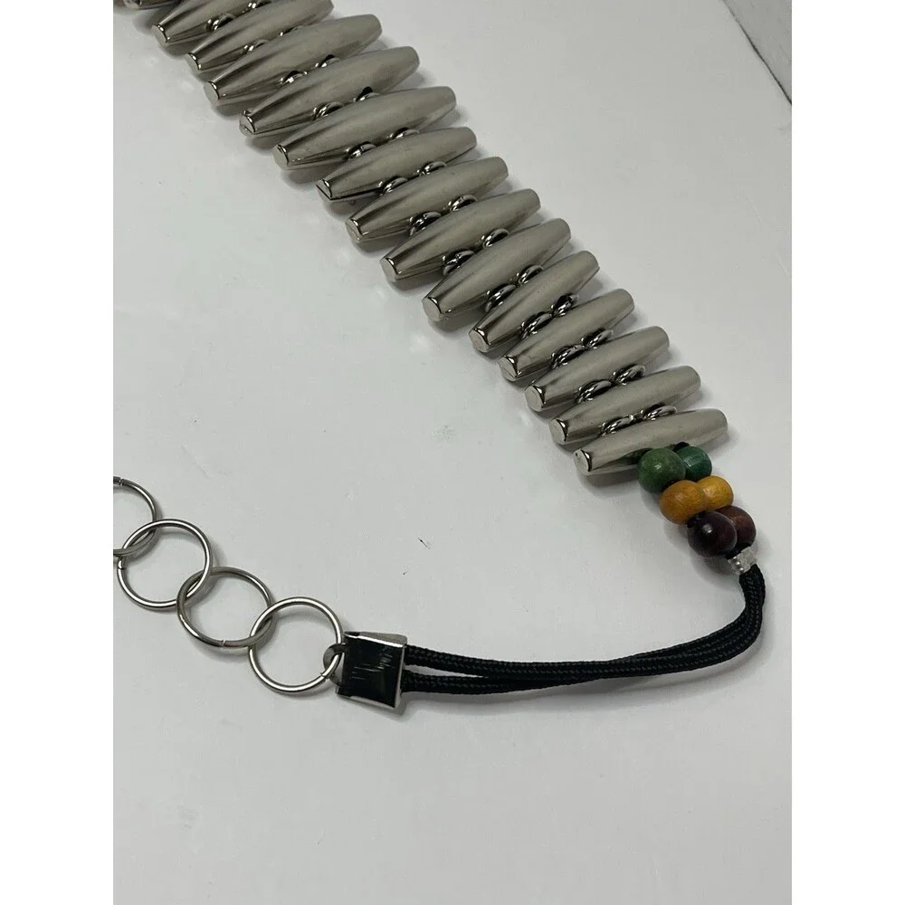Silver Oval Points Beaded Women's Belt 37